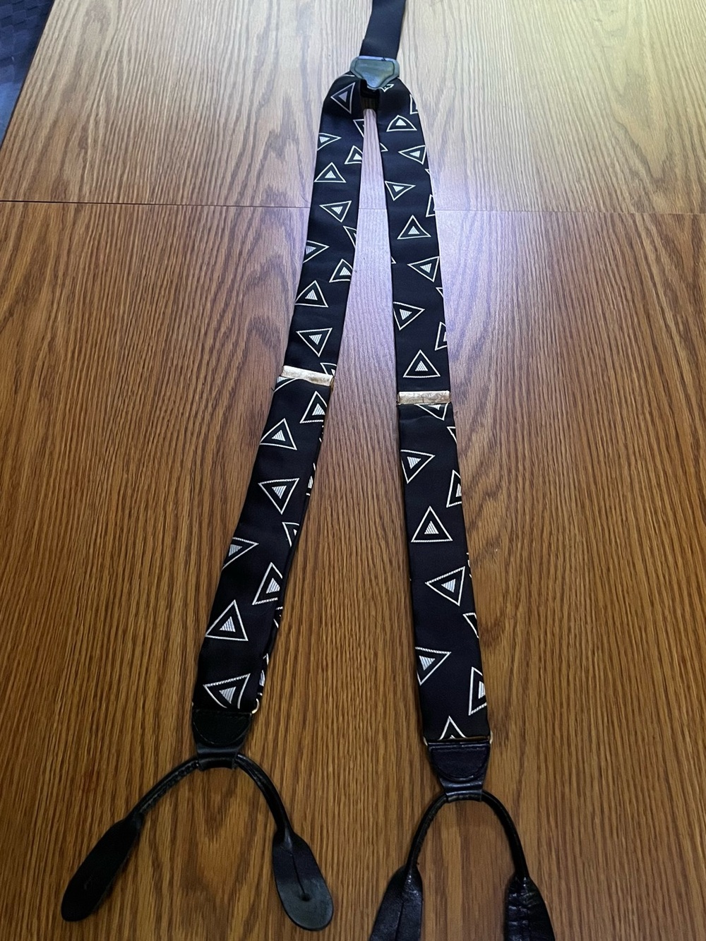 CAS Germany Vintage Black Triangle Pattern Men's Suspenders
